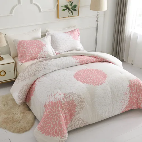 Miniatura 4 de Koniroom Juego de Edredón Twin - Juego de Edredón Floral Reversible Tamaño Twin, 2 Piezas Bonito Juego de Cama Twin de Flores y Plantas para Todas