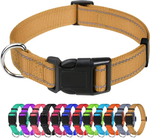 Miniatura 39 de TagME Collares de nailon reflectantes para perros, collar ajustable clásico para mascotas con hebilla de liberación rápida para perros pequeños