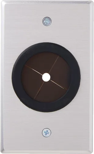 Miniatura 3 de C2G Legrand - Placa de pared para cable con ojales de goma, funciona como placa de pared de paso a través, aluminio cepillado, plata, 1 unidad, C2G