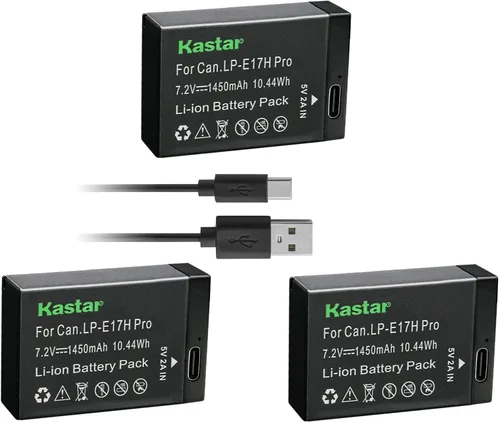Miniatura 7 de Kastar Paquete de 1 batería LP-E17H Pro con cable tipo C compatible con Canon LP-E17 LP-E17H, batería 9967B02, Canon EOS 750D, EOS 760D, EOS 800D