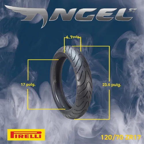Miniatura 2 de Pirelli Angel ST 120/70ZR17 (58W) Neumáticos delanteros y 190/50ZR17 (73W) traseros para motocicleta – Neumático deportivo de alto rendimiento