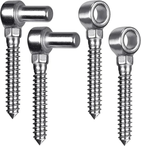 Miniatura 11 de Insaga Bisagras de puerta de acero inoxidable 304 para cercas de madera, bisagra de ojo de tornillo de una pieza resistente con diámetro de orificio