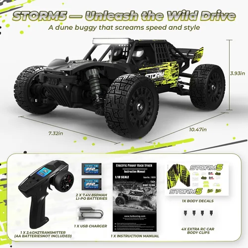 Miniatura 6 de HAIBOXING 1:18 Desert Off-Road RC Truck 18856, RTR rápido 36km/h 4WD, coche eléctrico a control remoto a prueba de salpicaduras, grado pasatiempo