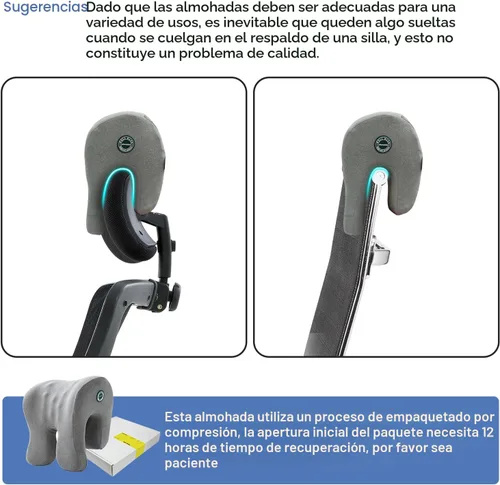Miniatura 3 de xiaomubiao Almohada de Reposacabezas para Silla de Oficina Almohada de Cuello Espuma Viscoelástica Ergonómica Almohada de Escritorio para Siesta