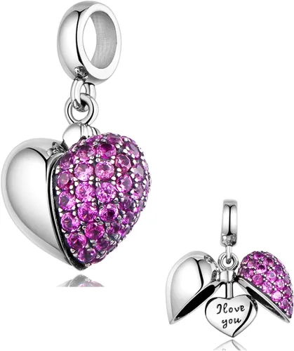 Miniatura 2 de GW Colgante de plata de ley 925 con dije de corazón para mujeres y niñas, Cristal Metal, cristal