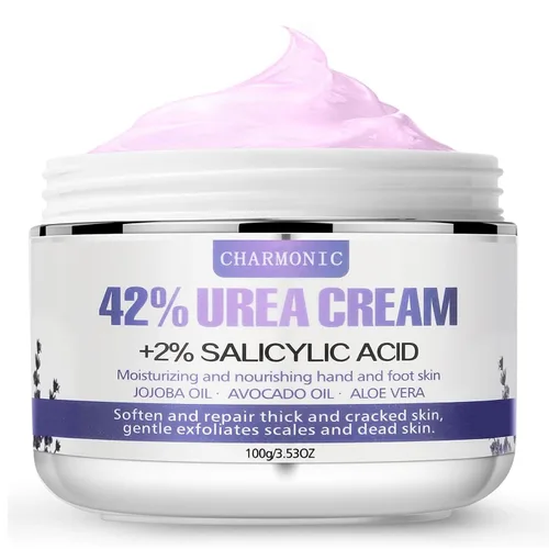 Miniatura 8 de 2 paquetes de crema de urea 42% más ácido salicílico 2%, crema de pies de lavanda de 7.06 onzas para talones secos agrietados, tratamiento