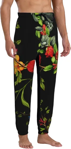 Miniatura 3 de Jutdopt Men Tropical Floral Pattern Sweatpants Joggers Sweatpants Baggy Jogger Pants with Pocket for Men