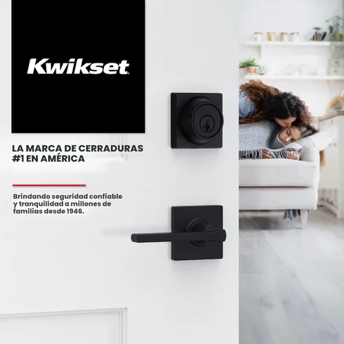 Miniatura 10 de Kwikset Casey - Manija de puerta de paso interior, palanca para puertas de armario y pasillo, manija reversible sin bloqueo, negro mate