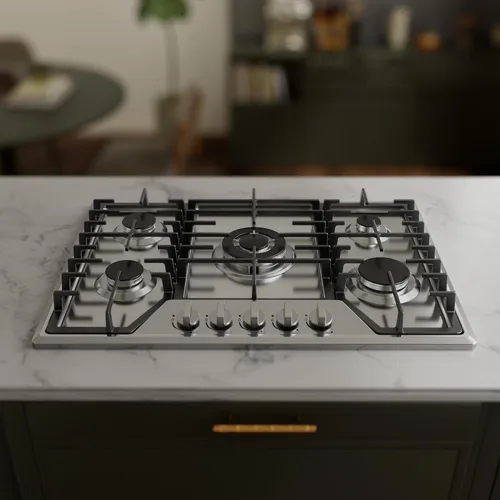 Miniatura 2 de Placa de cocina de gas de 30 pulgadas con 5 quemadores sellados, superficie de cocina empotrable de acero inoxidable, rejillas de hierro fundido