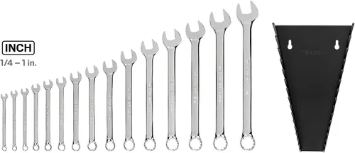 Miniatura 3 de TEKTON Juego de llaves combinadas con estante, 15 piezas (1/4-1 pulg.) WCB92106