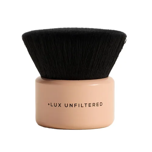 + Lux Unfiltered Cepillo corporal de mezcla – Cepillo autobronceador – Aplicador de mezcla Kabuki para autobronceado, brillo corporal y bronceador –