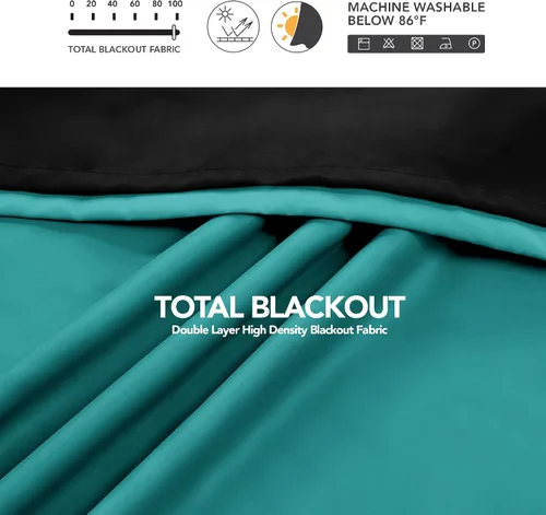 Miniatura 67 de Deconovo Cortinas opacas 100% con forro negro, cortinas con ojales aisladas térmicamente que reducen el ruido, doble capa para oscurecer
