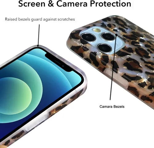 Miniatura 7 de J.west Funda compatible con iPhone 11 Pro Max de 6.5 pulgadas, diseño de leopardo para mujeres y niñas, bonito diseño de patrón de guepardo, funda