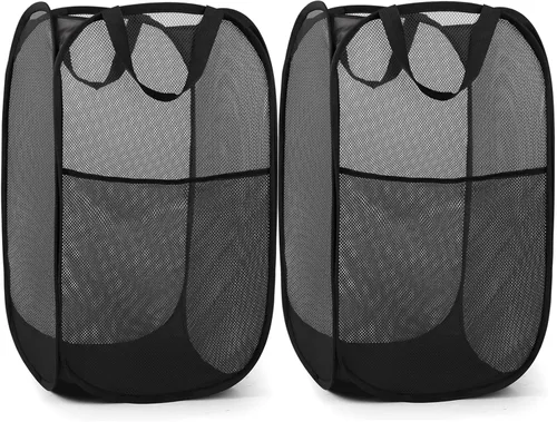 Miniatura 28 de Cestas plegables duraderas para lavandería, cesta desplegable resistente a desgarros para lavandería, cesta de ropa plegable con asas de transporte