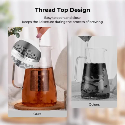 Miniatura 8 de Reinmoson Colador de Té Grande para Té Suelto y Especias para Cocina, Coladores de Malla Extra Fina, Colador de Té de Hojas Sueltas de Acero 1