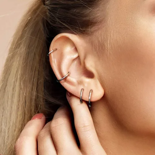 Miniatura 7 de WildKlass Jewely Septum - Anillo de acero quirúrgico para nariz 316L sin costuras (se vende individualmente)
