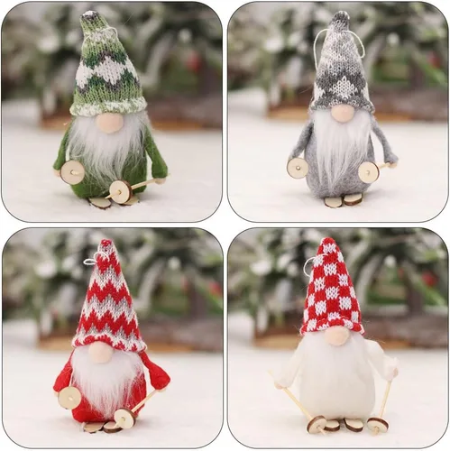 Miniatura 8 de BESTOYARD Colgante de muñeca de esquí, gnomos de árbol de Navidad, adorno de chimenea de Navidad, adorno de muñeca sin rostro, adornos de Navidad