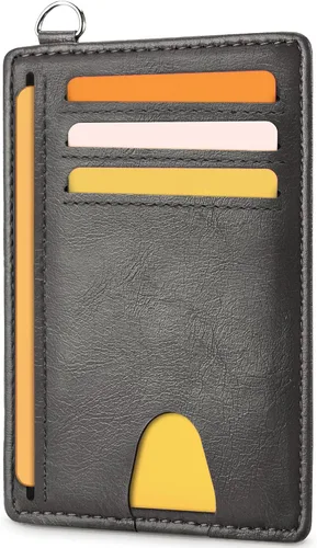 Miniatura 13 de Mayski Cartera delgada minimalista, soporte para tarjetas de crédito para mujeres y hombres, estuches para tarjetas con bloqueo RFID en el bolsillo
