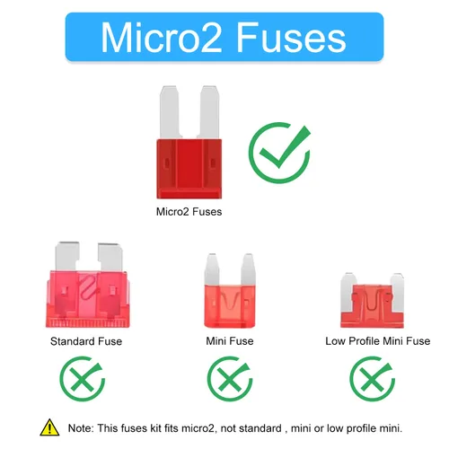 Miniatura 2 de Juego surtido de fusibles Micro2 - 105 fusibles ATR APT para automóvil con extractor de fusibles, fusible de repuesto automotriz para automóvil