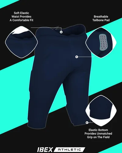 Miniatura 3 de Pantalones de fútbol juvenil integrados con 7 almohadillas - Faja de fútbol para niños, pantalones de fútbol juvenil