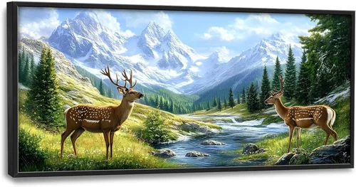 Miniatura 121 de Cuadros Grandes Enmarcados Arte de Pared para Sala de Estar, Lobos del Bosque Decoración de Pared de Gran Tamaño Lobo Animal Impresión en Lienzo