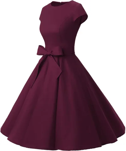 Miniatura 44 de Dressystar - Vestidos clásicos de fiesta con mangas casquillo, estilo Rockabilly y retro de la década de 1950