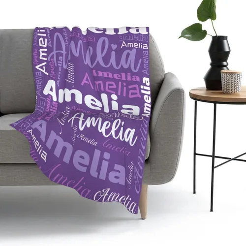 Miniatura 5 de Mantas personalizadas con nombre para niños, mantas de bebé personalizadas para niñas y niños con nombre, mantas de bebé personalizadas con nombre