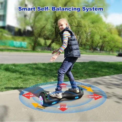 Miniatura 7 de CBD Scooter with Corlorful LED Lights,6.5" Wheels, Dual 300W Motor Scooter for Kids Girls Boys Adults, All Ages A02-Blanco