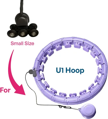 Miniatura 2 de Leann L!fe U1-30 Knots Waist 61”, Magnetic Lock Smart Weighted Hula Hoop for Adults Weight Loss, Infinity Hoop Plus Size, Children Adult Home