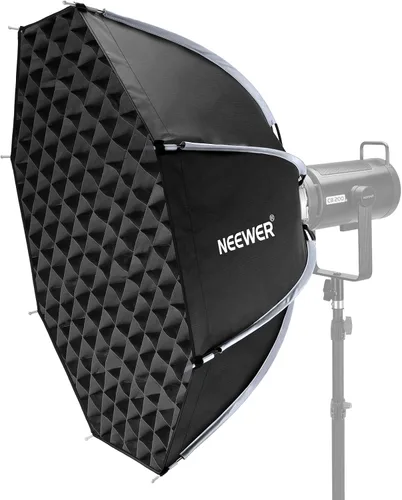 Miniatura 9 de NEEWER Caja de luz octagonal de 22"/55cm, Softbox de liberación rápida con montura Bowens y rejilla de nido de abeja, difusores de luz, bolsa