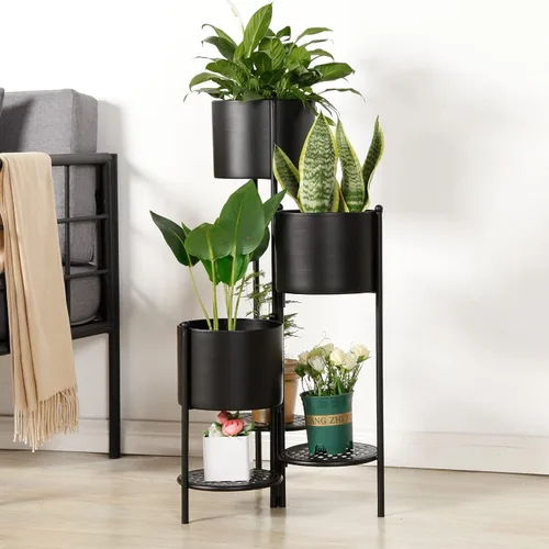 Miniatura 7 de Soporte para Plantas de Esquina Interior de Metal, 6 Niveles para 6 Macetas, Soportes para Macetas de Flores de Exterior, Estantes Portamacetas