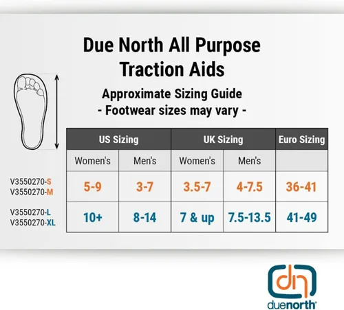Miniatura 5 de Due North All Purpose Ice Cleats - Pulse Grip Tread for Maximum Grip - 12 Replaceable Spikes, Fits Most Footwear (1 Pair)