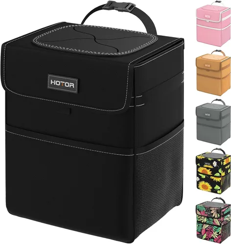 HOTOR Cubo de basura para automóvil: organizador de automóvil a prueba de fugas y bolsa de almacenamiento para la parte trasera/delantera/consola de