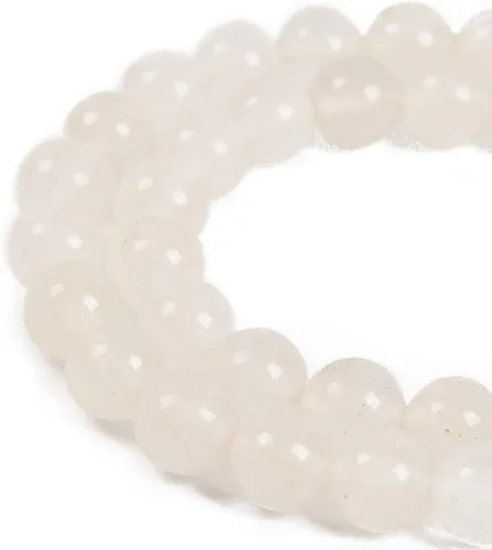 Miniatura 13 de 60 cuentas redondas de turquesa blanca estabilizada natural de 0.236 pulgadas (0.236 in), para fabricación de joyas, 15.5 pulgadas, 1 hebra