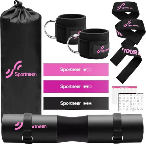 Sportneer Juego de almohadillas para mancuernas: 10 almohadillas para sentadillas para empujes de cadera, estocadas, día de piernas, barras