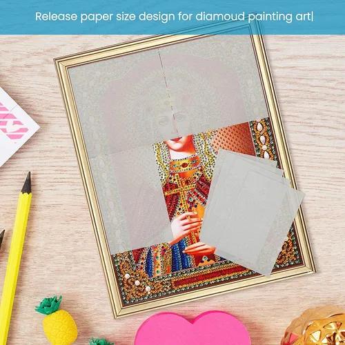 Miniatura 7 de 300 piezas de papel de liberación de pintura de diamante 16 × 12 y 15 × 10 papel de liberación de doble cara antiadherente pintura de diamante 300
