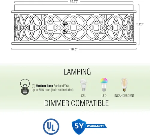 Miniatura 4 de Kira Home Blythe - Lámpara de techo de 17 pulgadas, 3 luces, estilo rústico de granja, montaje empotrado + pantalla de tambor de jaula metálica