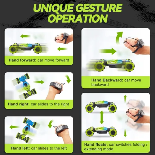 Miniatura 4 de Dysaim Gesture - Coche de acrobacias controlado a mano para niños y niñas de 6 a 12 años, 2.4 GHz, control remoto, sensor de gestos, juguete de giro