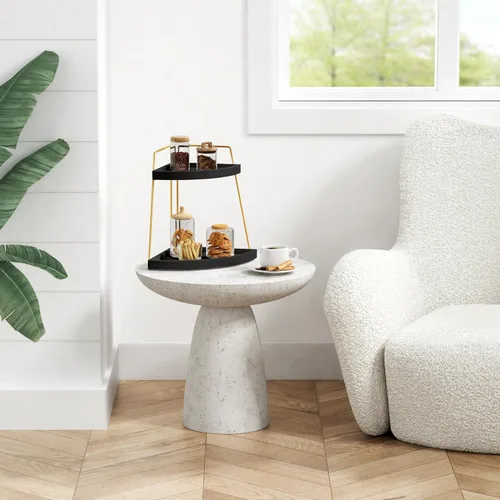 Miniatura 5 de Forbena Organizador de Rincón para Encimera de Baño en Negro y Oro, Organizador Moderno de Encimera de Cocina para Lavabo, Bandeja de Almacenamiento