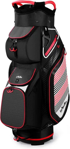 Bolsa para carrito de golf con 14 divisores en la parte superior, organizador de palos, ligera, con bolsa refrigeradora, cubierta antipolvo y correa