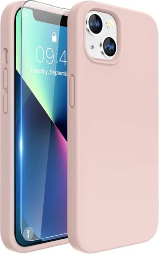 Miniatura 280 de Miracase Funda diseñada para iPhone 13, con protector de pantalla de vidrio templado, forro de microfibra suave antiarañazos, funda de goma de Azul