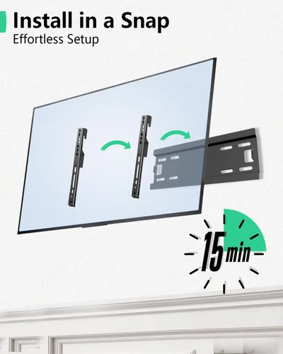 Miniatura 7 de Soporte fijo de pared para televisores de pantalla plana de 14 a 43 pulgadas, soporte de montaje de TV de perfil bajo que soporta 55 libras, soporte