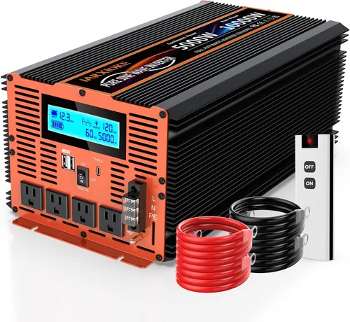 Miniatura 13 de Inversor de Potencia de Onda Sinusoidal Pura de 2500 Vatios, Convertidor de 12V DC a 110V 120V para Familia, RV, Sistema Solar Fuera de la Red