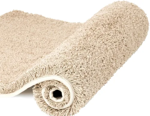 Walensee Alfombra de Baño Antideslizante (16 x 24 pulgadas, Beige) Alfombra de Baño de Microfibra Suave y Peluda Absorbente de Agua, Lavable a
