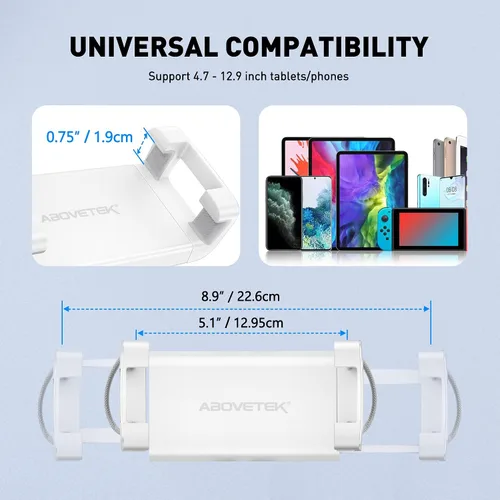 Miniatura 4 de AboveTEK Soporte de almohada para tableta para cama, manos libres ajustable para iPad de lectura de regazo con puf suave, regalo ideal para mamá, se