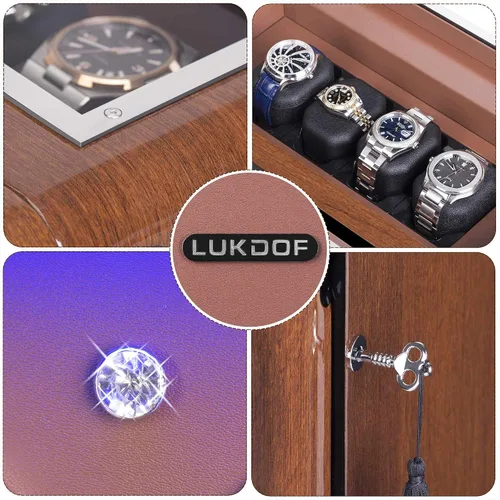 Miniatura 6 de Automatic Watch Winder Luxury Walnut Watch Winder for Rolex with Quiet Motor and Adjustable Upgraded Watch Pillows AC Adapter Watch Winder Box for