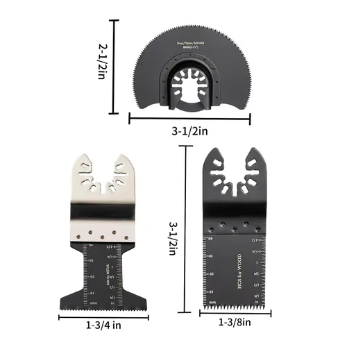 Miniatura 8 de Happybuy Hojas de sierra oscilantes de 50 piezas, juego de cuchillas multiherramienta de liberación rápida. Cuchillas HCS para madera, plástico
