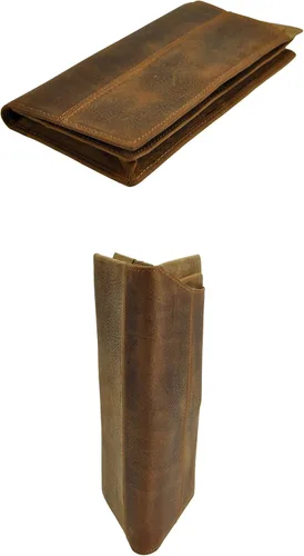 Miniatura 5 de Le'aokuu Funda de piel con cremallera para hombre, organizador para tarjetas de visita, cartera para teléfono, cartera plegable