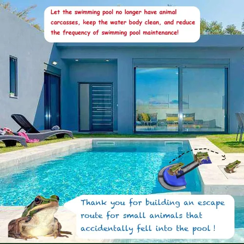Miniatura 5 de Paquete de 2 rampas de escape para salvar animales para piscinas/aguas termales y spas, para todos los animales pequeños que entran en la piscina, 2