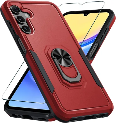Miniatura 29 de Janmitta Funda compatible con Samsung Galaxy A14 5G con protector de pantalla + protector de lente de cámara, funda resistente de servicio pesado